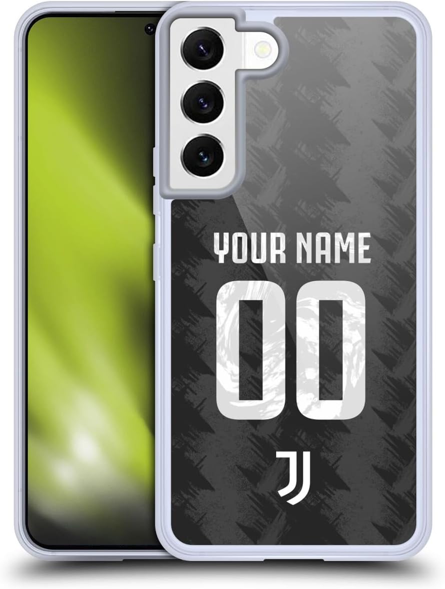 Custom Customised Personalised Juventus Football Club Away 2022/23 Match Kit Gel Case [Military Grade Protection] Compatible with Samsung Galaxy S22 5G
