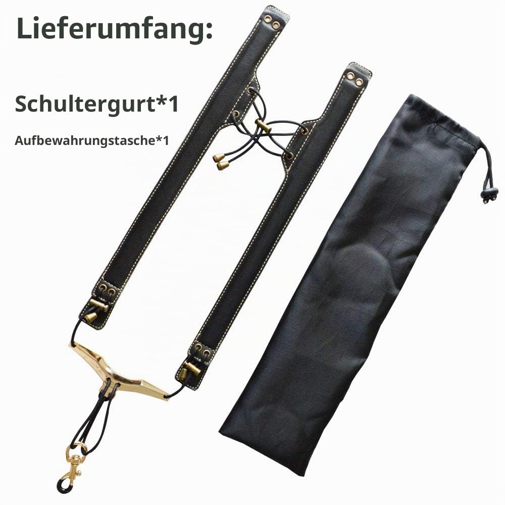 adorence Saxophon-Gurt–Handgefertigter, Stressfreier, Verlängerter Schultergurt für Saxophon, Tenor, Alt und Bariton - Schwarz