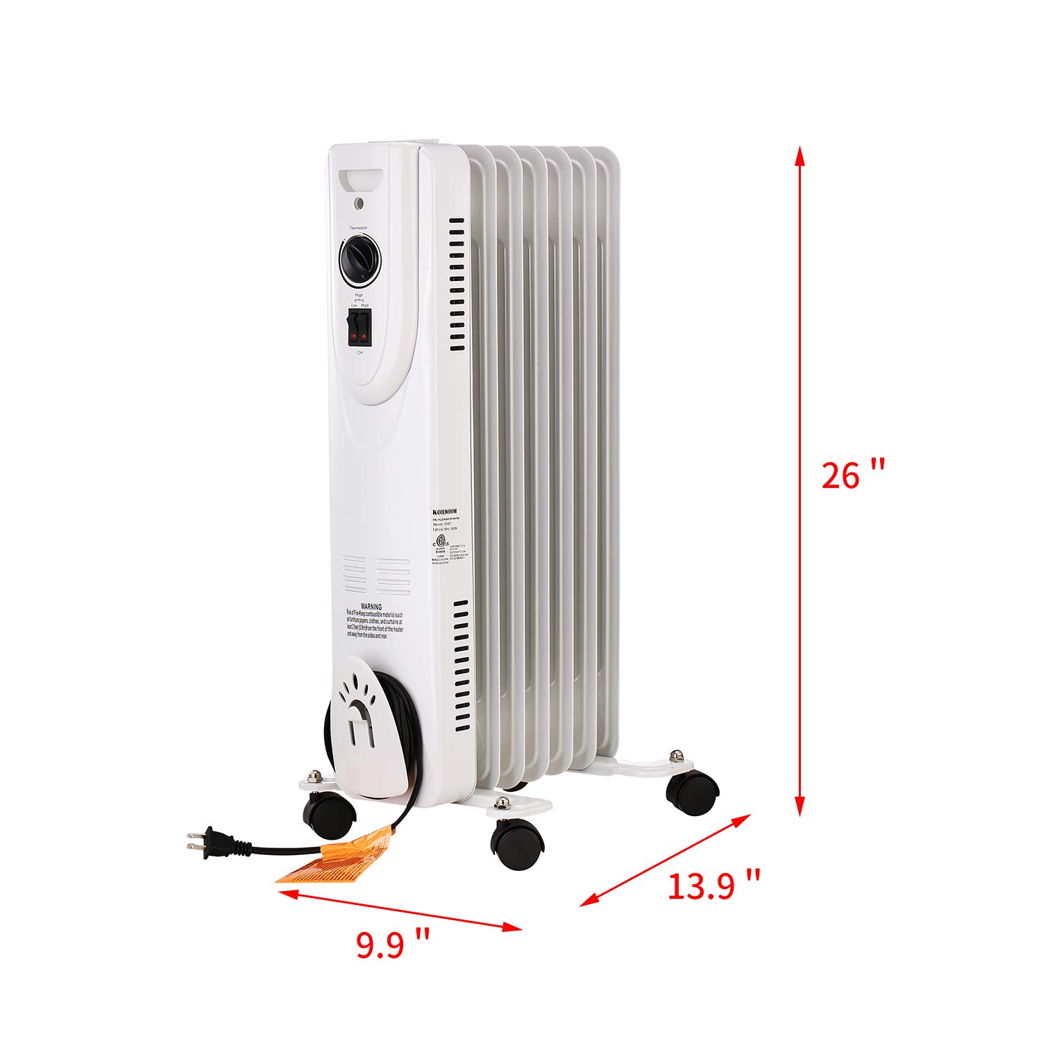 Amazon.com: Ainfox Electric Space Heater, 1500W Portable Oil Heater with  Digital Thermostat, Oil Filled Radiator with TIP-OVER Overheat Protection,  Timer and Safe for Indoor Use : לבית ולמטבח