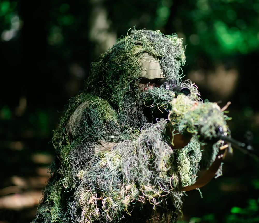 NINAT Ghillie Suit Camo 3D Leafy Gear Jungle Caccia Camouflage Abbigliamento