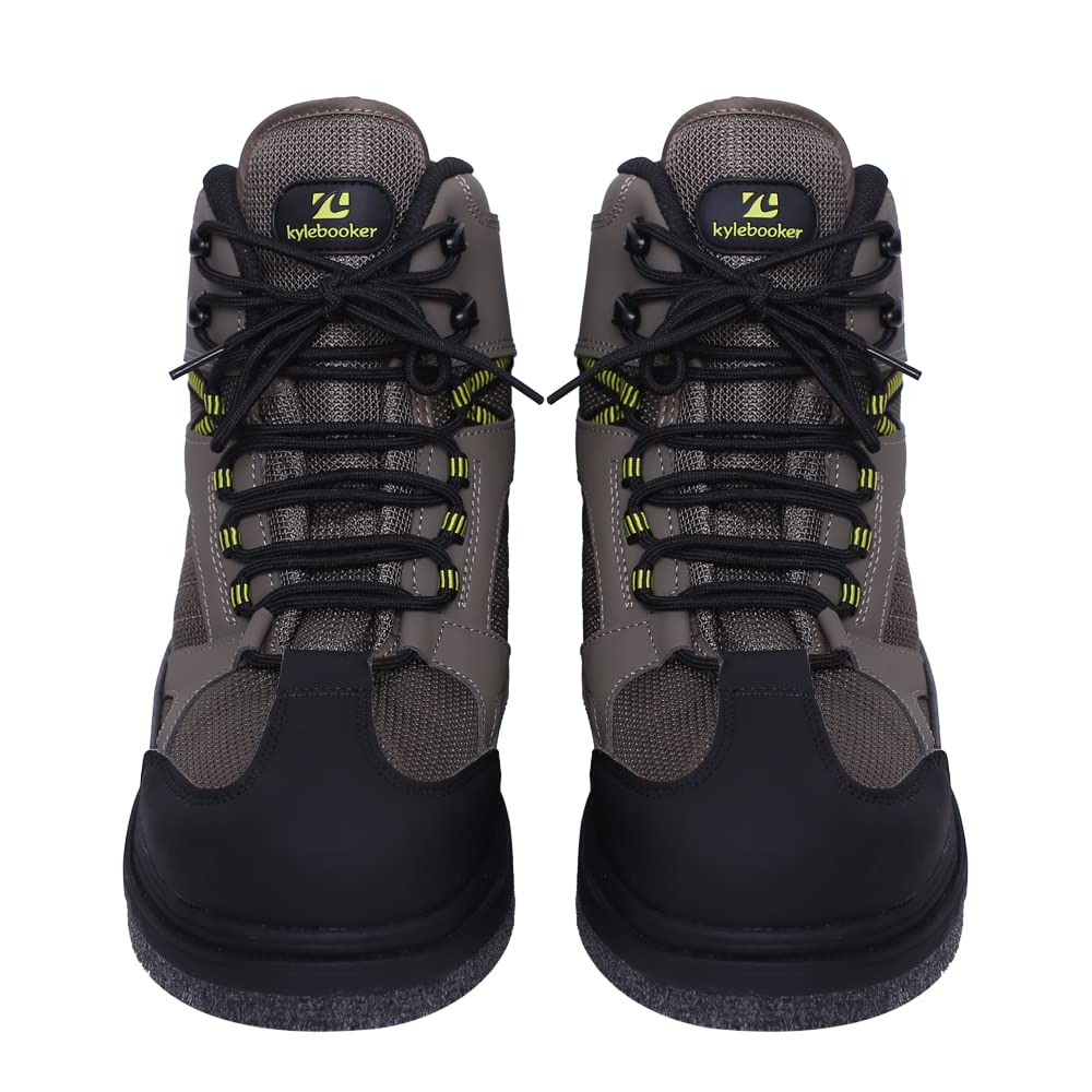 Kylebooker Men's Fishing Hunting Wading Boots Lightweight Anti-Slip Waders Shoes(Felt,10.5)