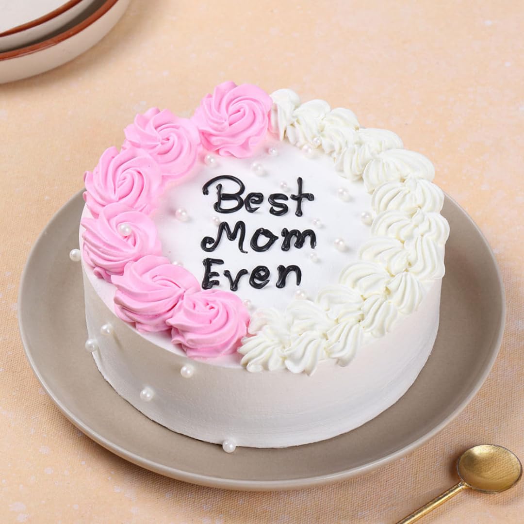 FlowerAura Delicious Fresh 2Kg Pearl Topped Eggless Floral Vanilla Cake For Birthday Gift & Mothers Day Cake For Mom | Mother | Maa | Mother-In-Law | Amma (Same Day Delivery)-picture-29