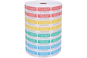 L LIKED 8000 Assorted Double Raffle Tickets 2000 per Roll 50/50