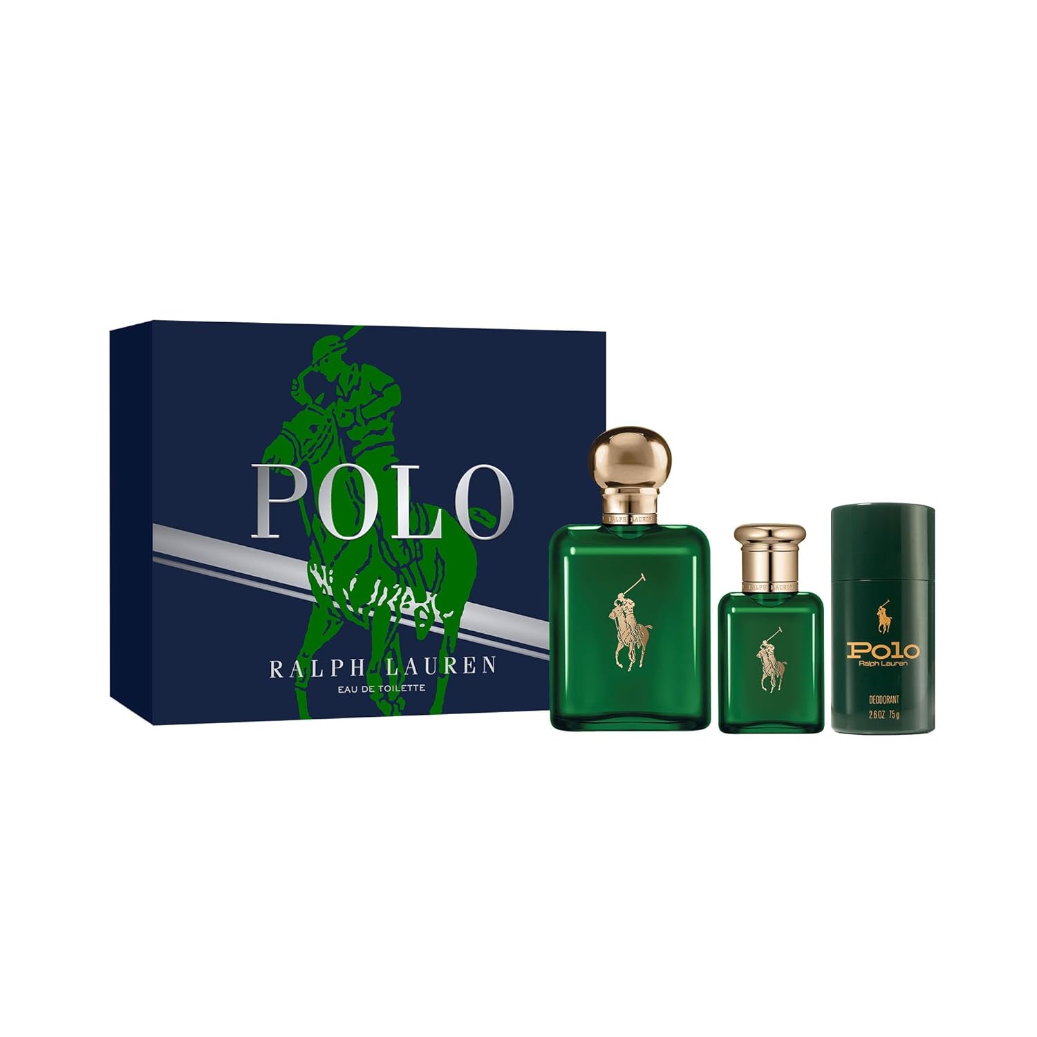 Ralph Lauren - Polo Eau de Toilette - Men's Cologne Set ($200 Value) - Full Size, 4.2 Fl Oz, Travel Size, 1.35 Fl Oz & Deodorant