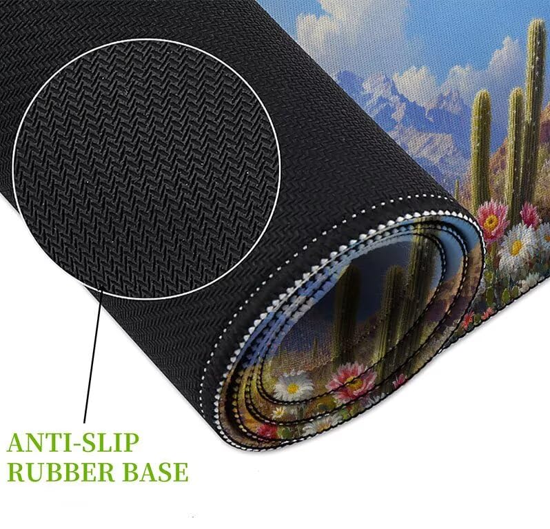 Mouse pad XXL de 800x400mm ideal para organizar tu oficina con un diseño de cactus 5