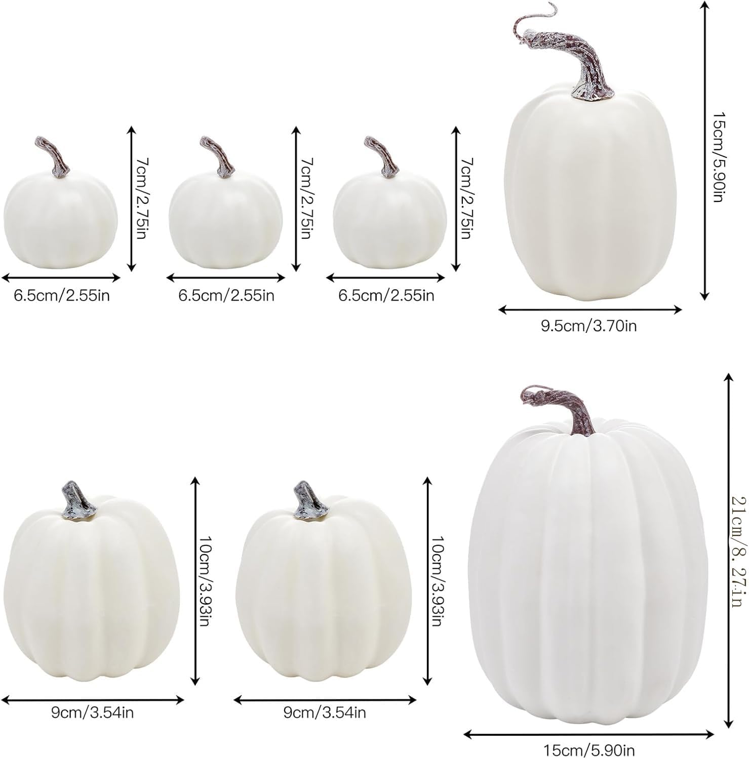 7PCS Artificial Pumpkins Decoration for Halloween Lifelike Simulation Foam Pumpkins Set Fall Harvest Home Party Supplies