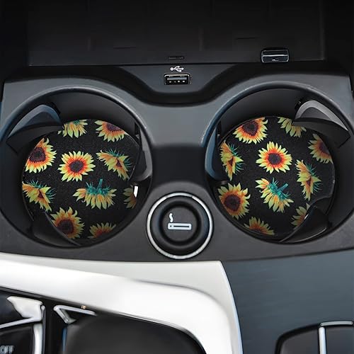 Miniatura 6 de Moly Magnolia Paquete de 2 posavasos absorbentes para automóvil para bebidas, de 2.75 pulgadas, bonitos portavasos de automóvil para mujeres,