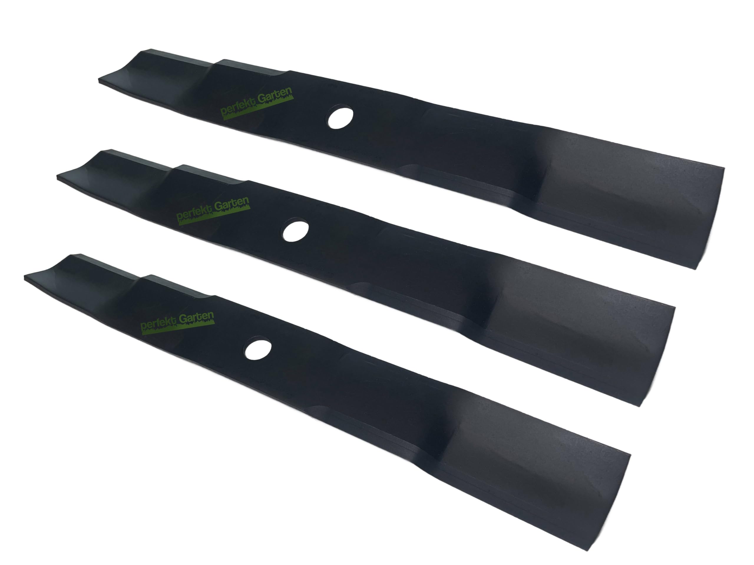 perfektGarten Cuchilla para cortacésped de 3 x 53 cm compatible con cortacésped de giro cero John Deere M 665 F 735 687 620 M144196