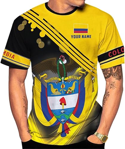 Ligthuy - Camisa personalizada de Colombia 3D, camisas personalizadas con la bandera de Colombia para hombres y mujeres, camiseta del orgullo