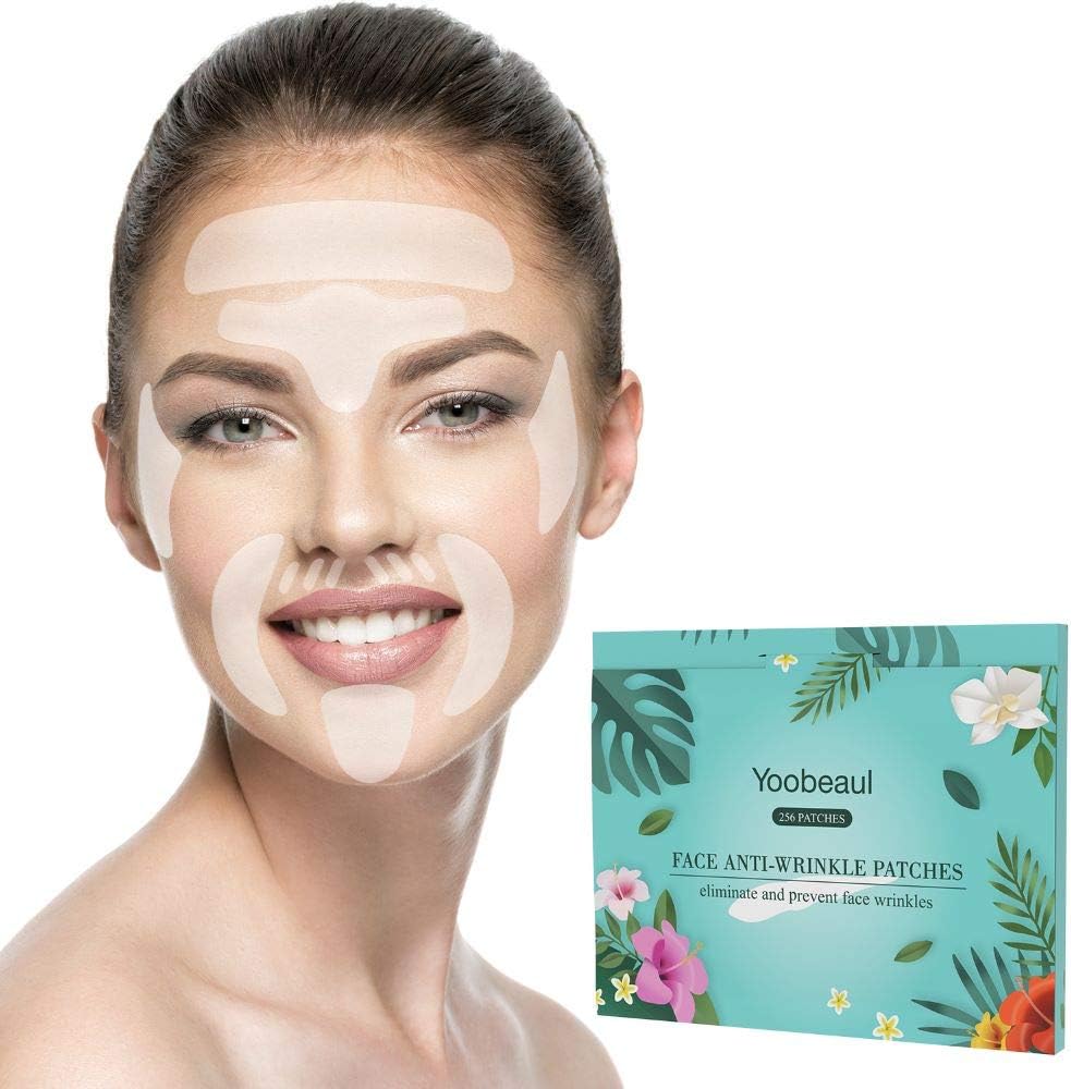 Facial Wrinkle Patches Anti-Wrinkle Pads Face Forehead Wrinkle Patches Facial Line Filler, Upper Lip Wrinkle repair Smoothing Wrinkle Patches,16 Kit 256 Patches Face Lift Tape