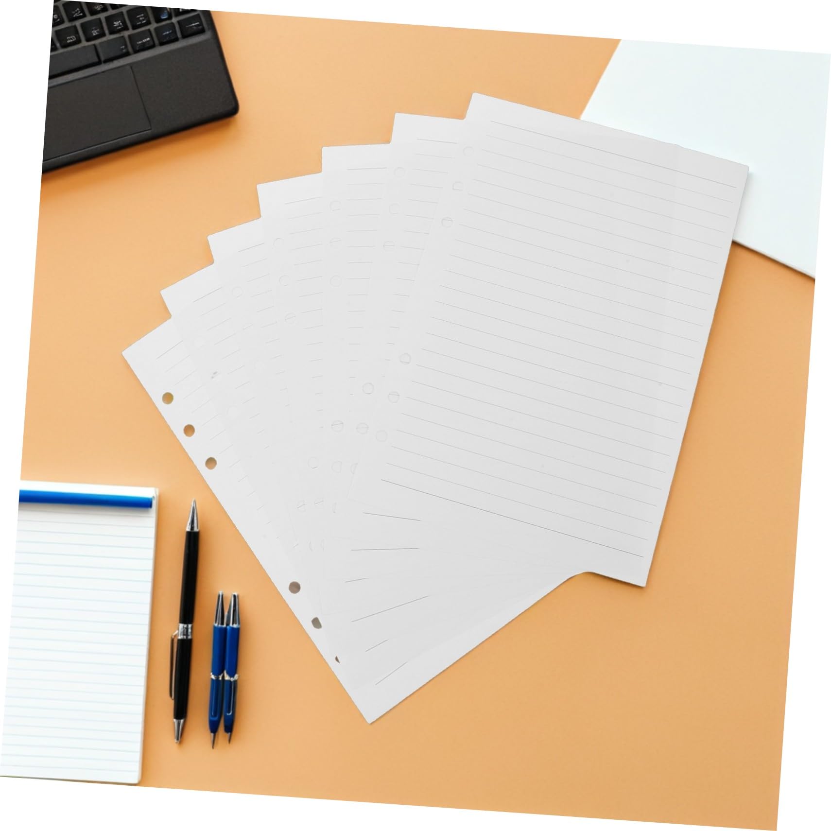 Recharges de Papier pour Agenda A5 225 Feuilles 6 Anneaux Blanc Présent