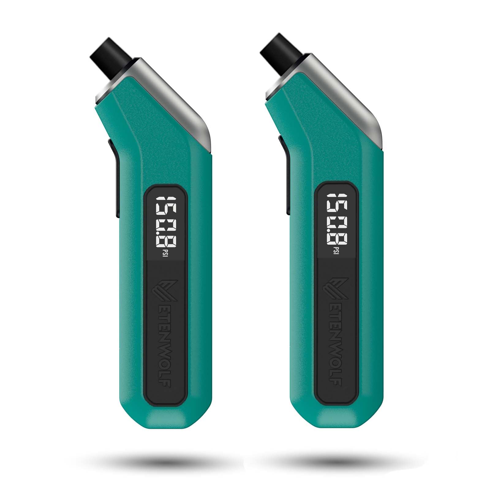 ETENWOLF T300 2 Pack Digital Tire Pressure Gauge 200 PSI for Car Tires | with Replaceable AAA Batteries, Industrial Tire Gauge Calibrated to ANSI B40.7 Grade 2A(±0.5%), Dark Cyan