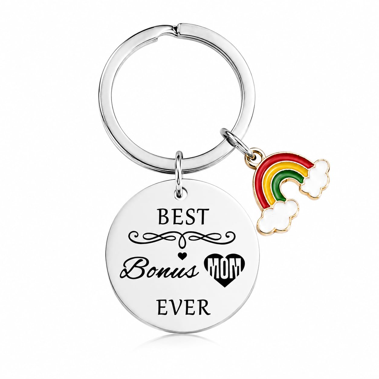 SimingZric Birthday Gifts For Mum - Stainless Steel Rainbow Charm Mum Keyring, Sentimental Keepsake Present for Mummy, Ideal for Birthday, Baby Shower, Easter, Christmas & Everyday Gifting
