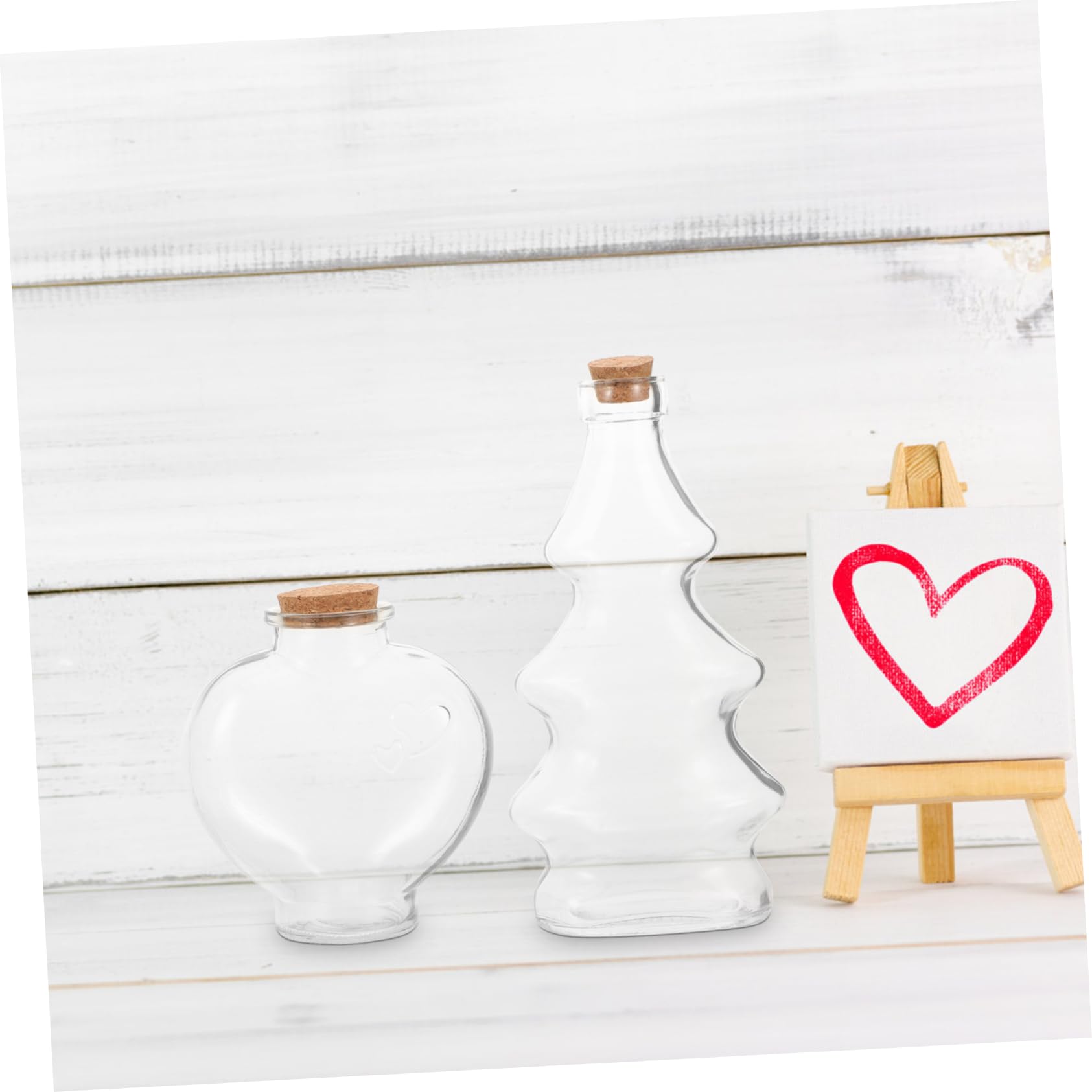 Cabilock Botellas Decorativas Formas de Árbol y Corazón Conjunto de 3 de Vidrio y Multifuncionales Ligeras para Ceremonia de Arena en Bodas para Decoración DIY