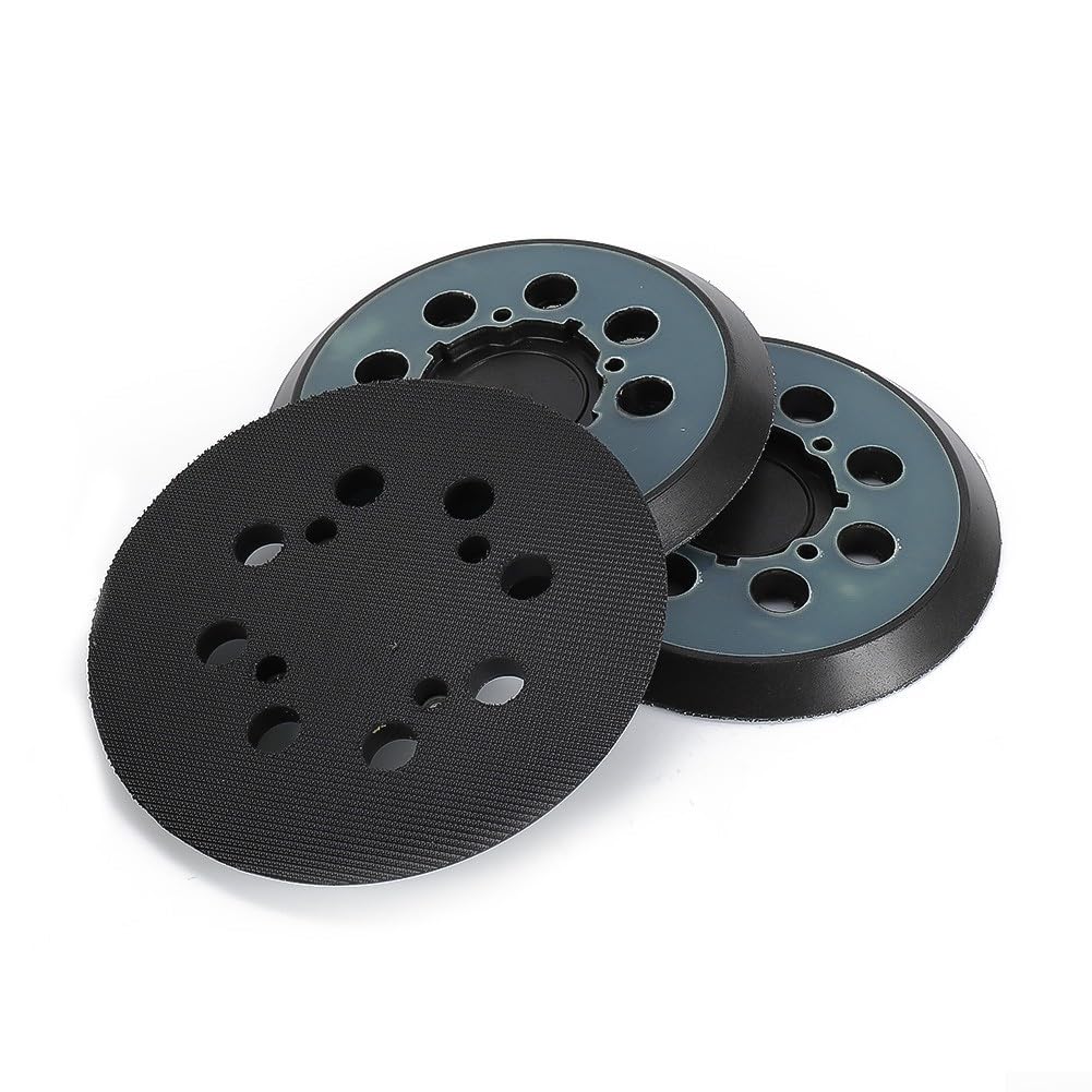 Platorello abrasivo per levigatrice orbitale a 8 fori, 125 mm, 125 mm, compatibile con DWE6423/6421/DCW210B, N329079, ricambio in plastica