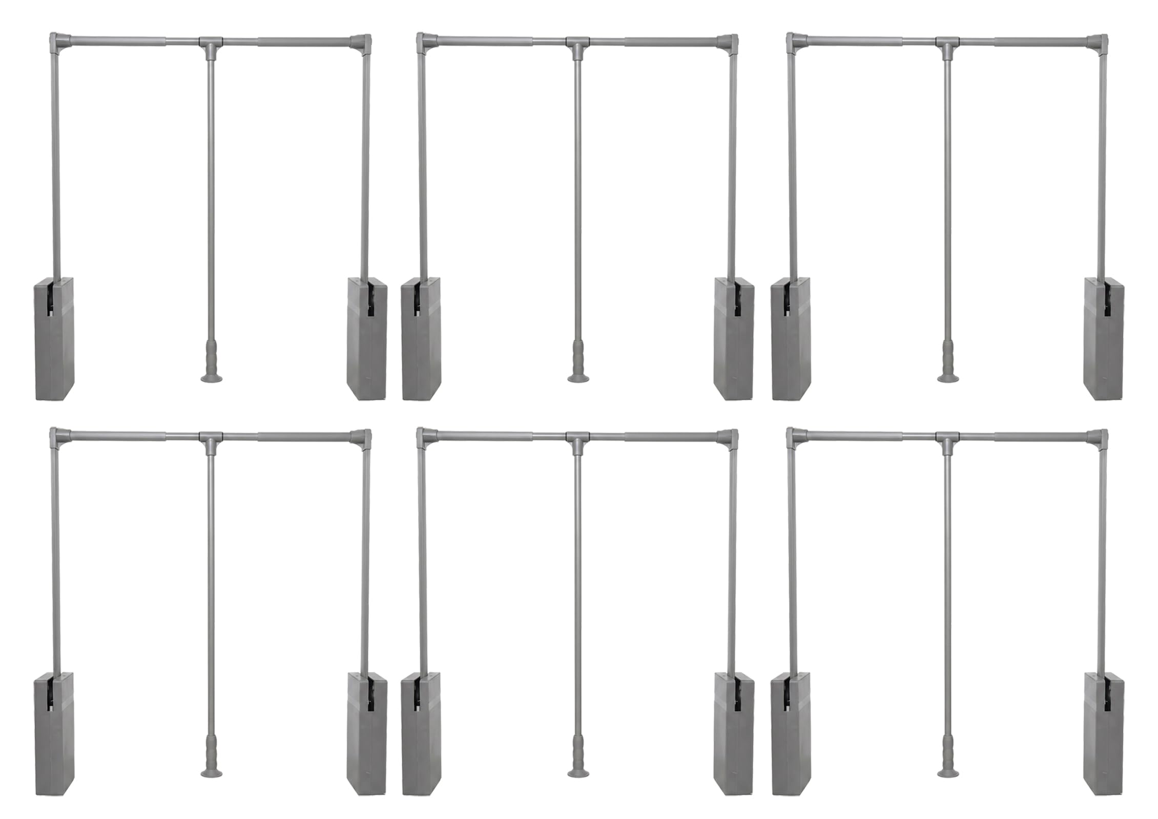 Lltdnze Pull Down Closet Rod 15kg Load Capacity, Aluminum Alloy Wardrobe Lift with Double Buffering Soft Close, Heavy Duty Hanging Rail for High Cabinet & Wardrobe,Grey,450~510mm 6pack