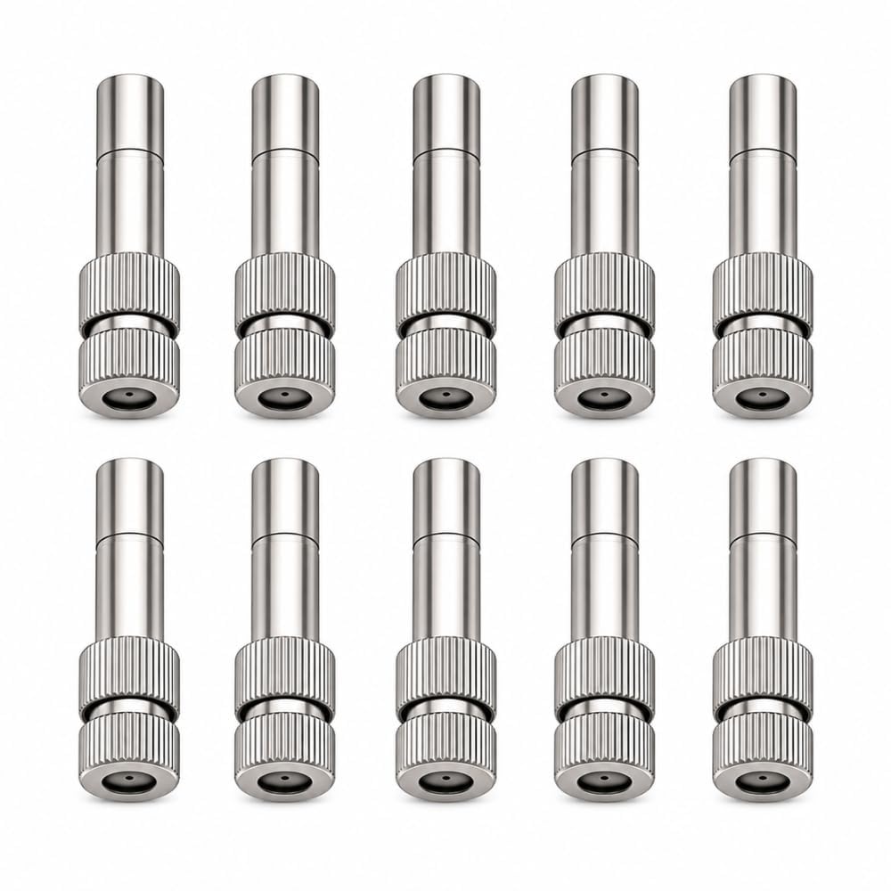 Premium Misting Nozzle (Pack of 10) | 0.3 mm Orifice | 6mm Stem Push Fit | Anti-Drip Fogging Nozzle | Cleanable Spray Jet for Garden, Greenhouse, Outdoor Cooling & Mist System-image-16