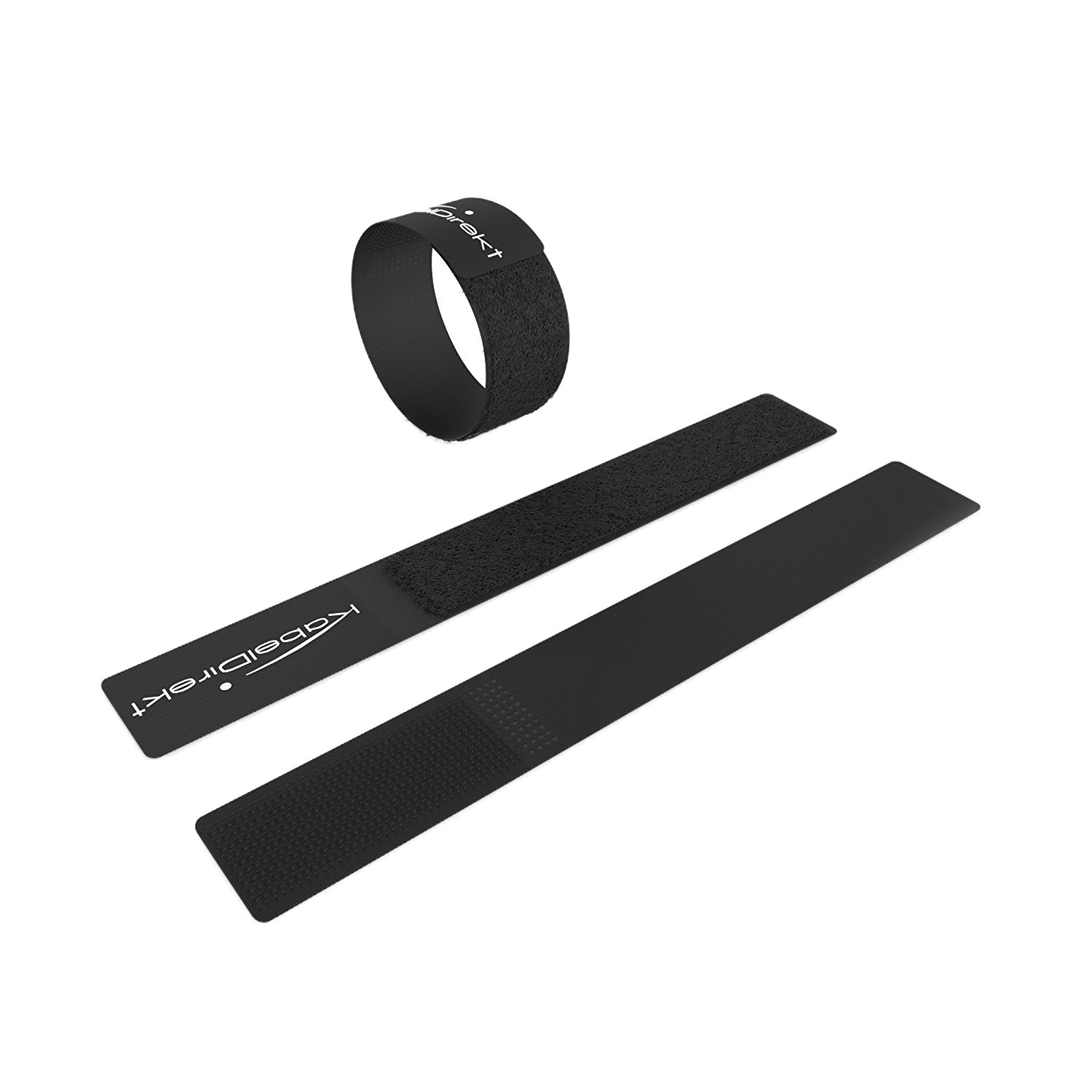 KabelDirekt – 16x hook and loop cable ties – 16 cm × 2 cm – eco-friendly cable ties, individually usable & reusable (for office, home office, workshop & camping – black)