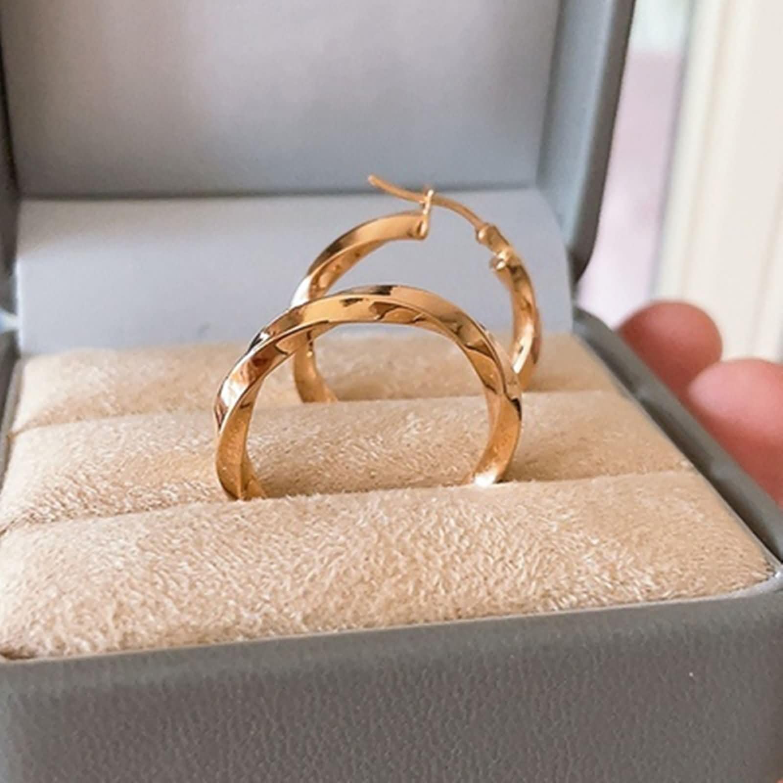 Damen Ohrringe Rosegold 9K / 14K / 18 K, Kreis, Creolen Frauen Ohrringe Rosegold