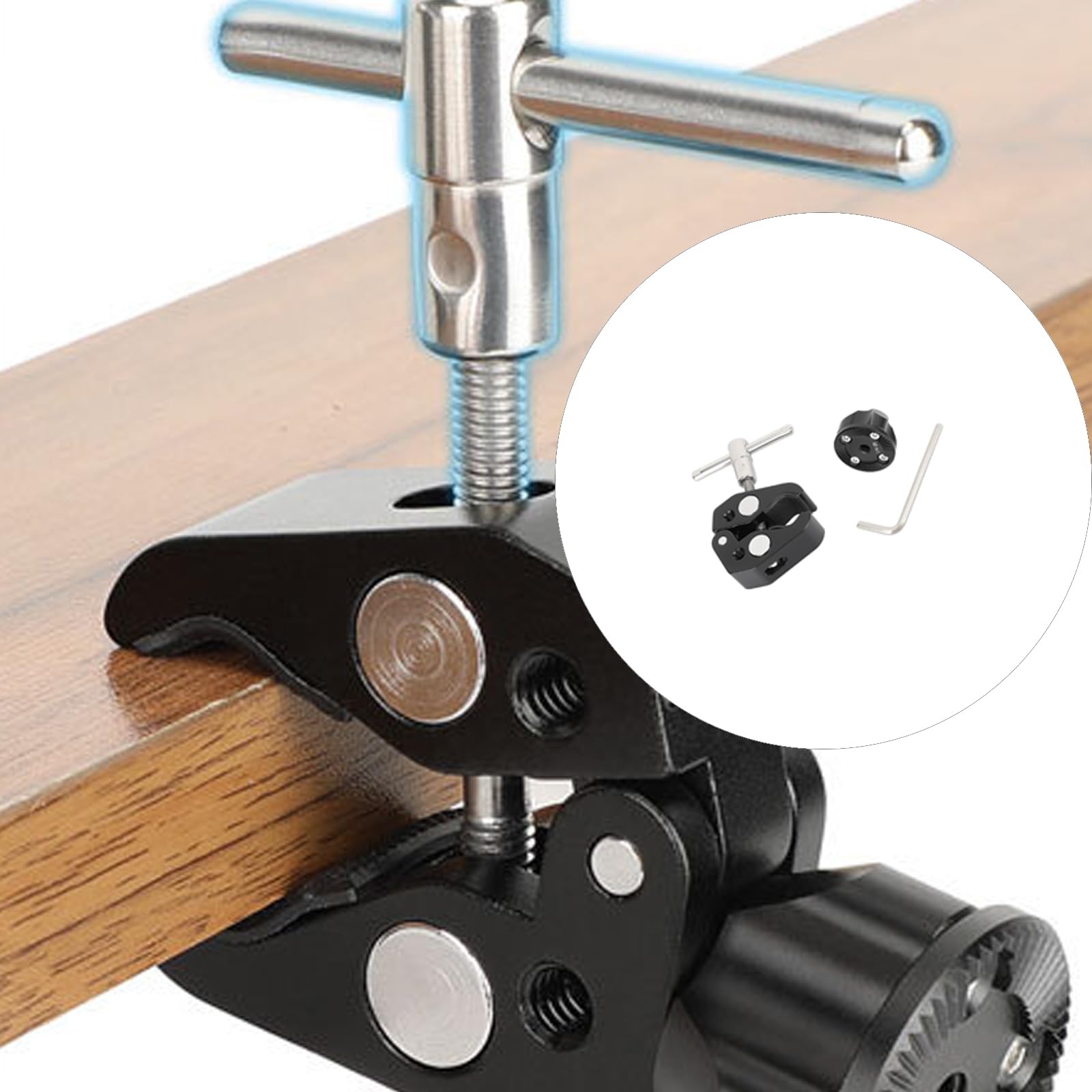 Morsetto super in alluminio a sgancio rapido morsetto staffa treppiede montaggio 1/4 "clip a vite per fotocamera DSLR fotocamera miscela di alluminio