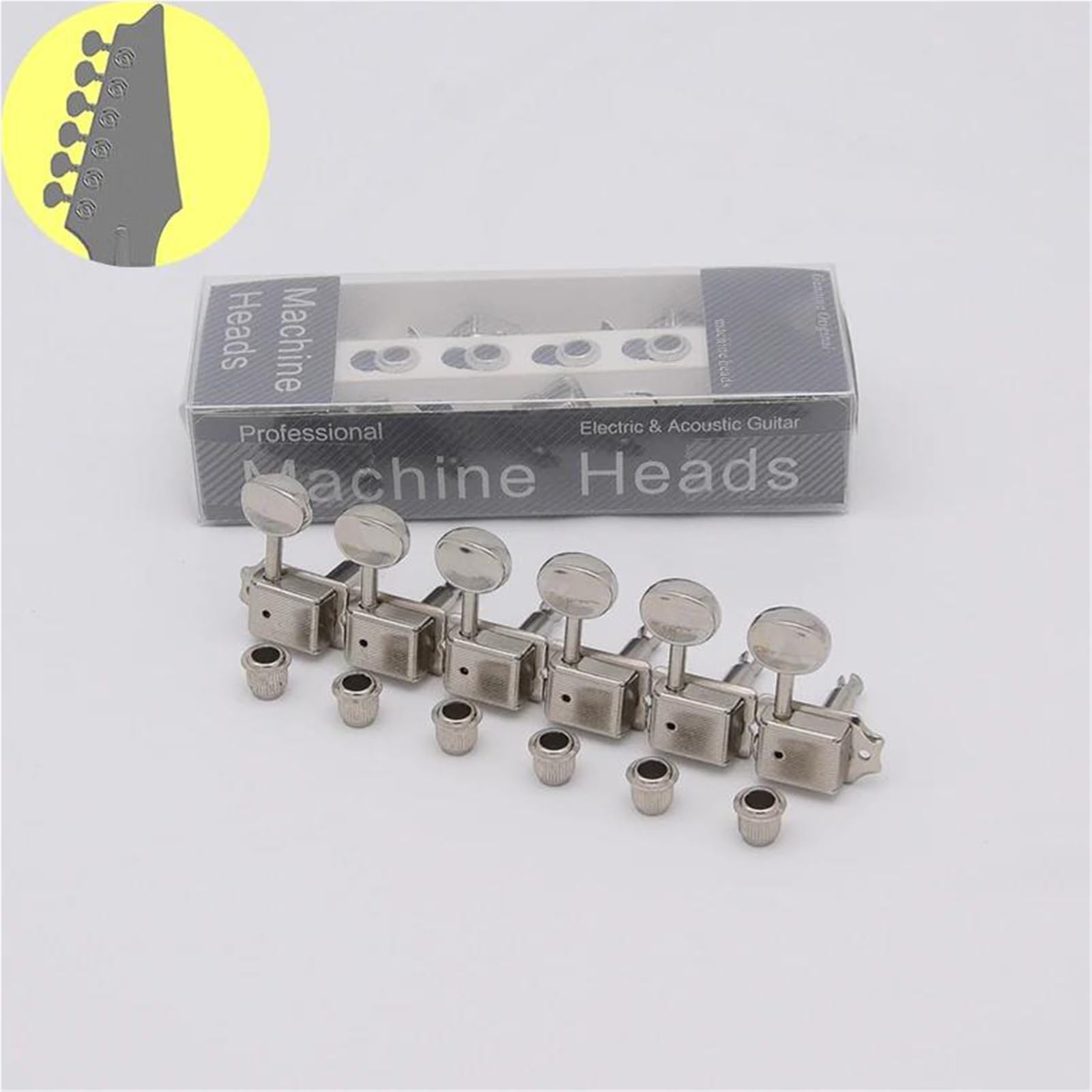 Kołki Do Strojenia Strun 1 Zestaw Kluczy Maszynowych R6 L6 Vintage Tuners Do Kołków Stroikowych Gitary ST TL(Silver,R6)
