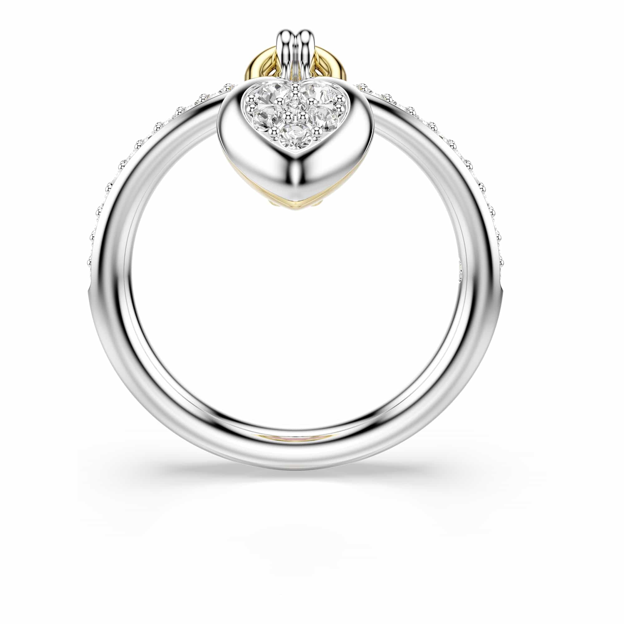 Swarovski Idyllia Collezione Anello con motivo, Tagli misti, Cuore, Rosa, Finitura in metallo misto