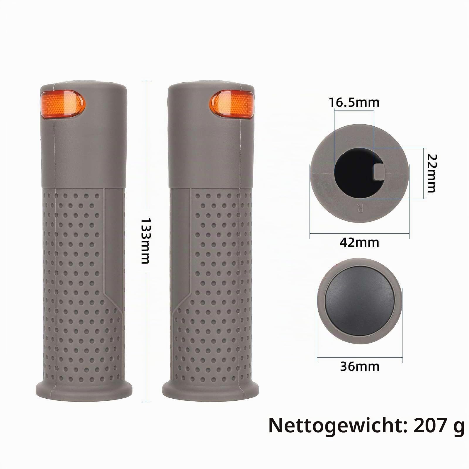 Lenkergriffe für Elektroroller mit Integrierten Blinkern Wiederaufladbar für Xiaomi M365/Pro2/1S/ES/Segway Ninebot G30/G30D/G30D2 Elektroroller, Universeller LED-Blinker