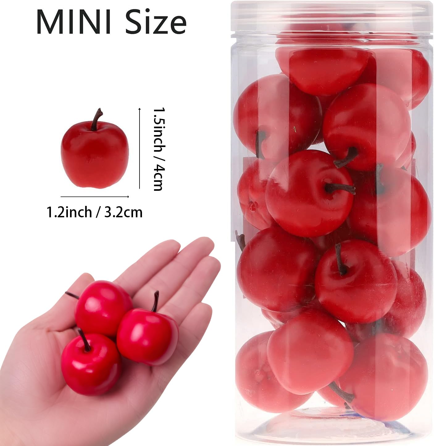 Pommes Artificielles Rouges LATRAT - Lot De 5 Fruits Décoratifs Réalistes 7x10cm