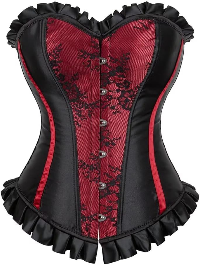 Hengzhifeng Women Medieval Halloween Bustier Corset Top with Tulle Skirt