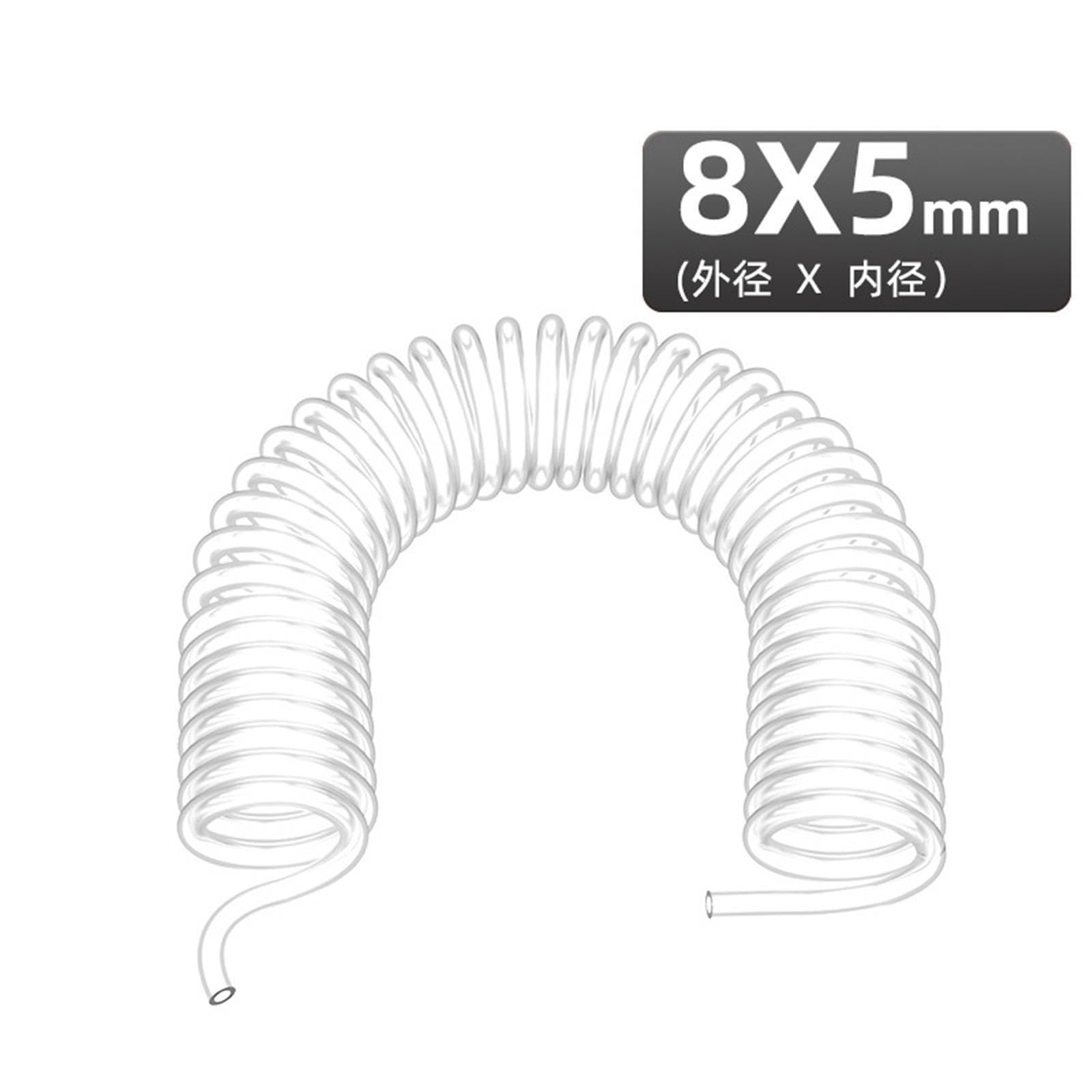 Rura ze sprężyną PU 3/6/9/12/15M wąż sprężarki powietrza rura spiralna rura (biała 8 x 5)