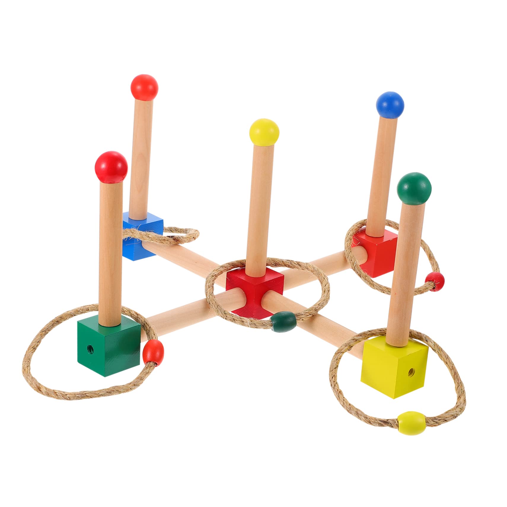 ifundom Wood Tossing Ring Toy Perfect Outdoor Game Set for Kids Parents to Bond Random Color