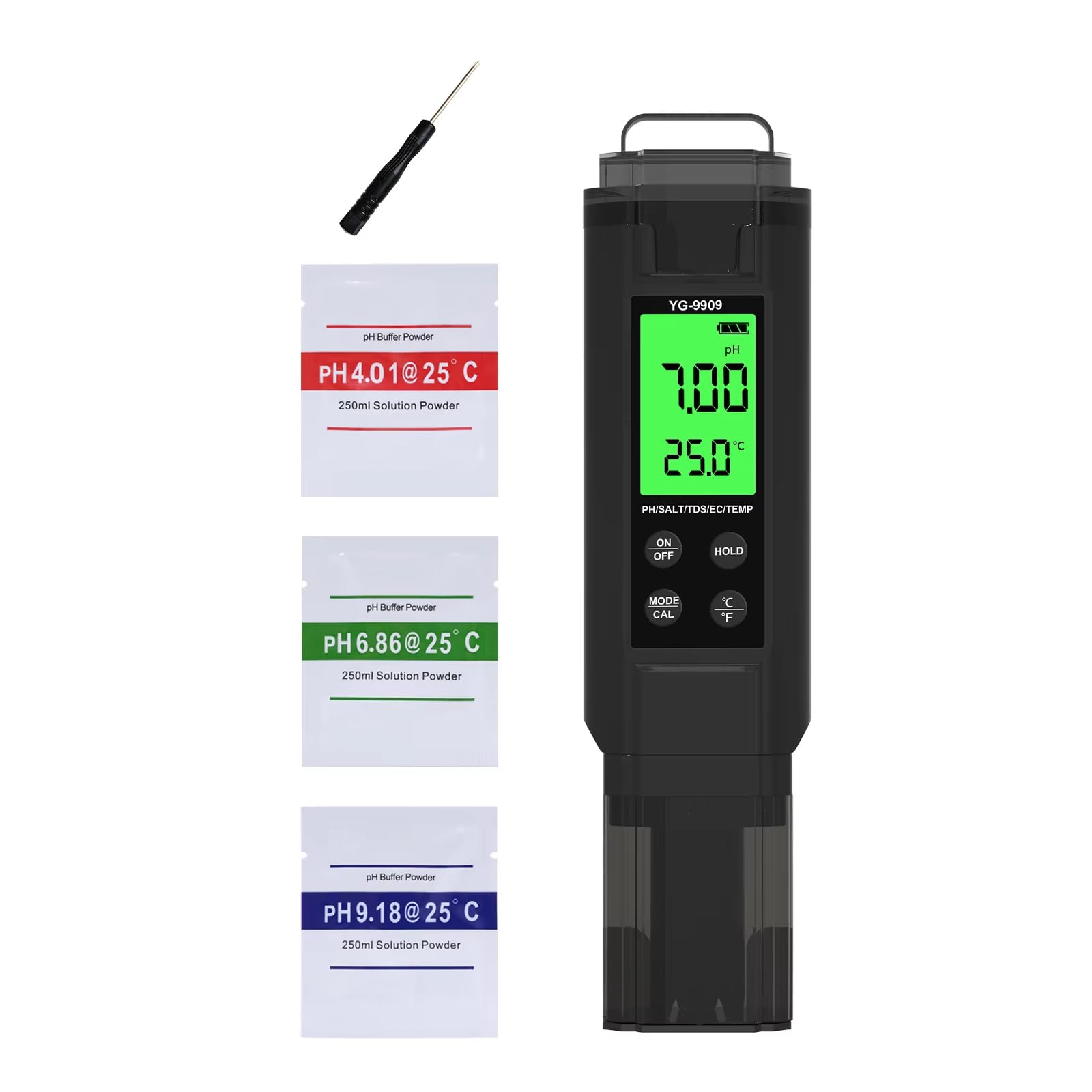 Digital Meter Water Tester With Backlit Pen Type Meter 5 In 1 Salinity Temp Meter High Accuracy
