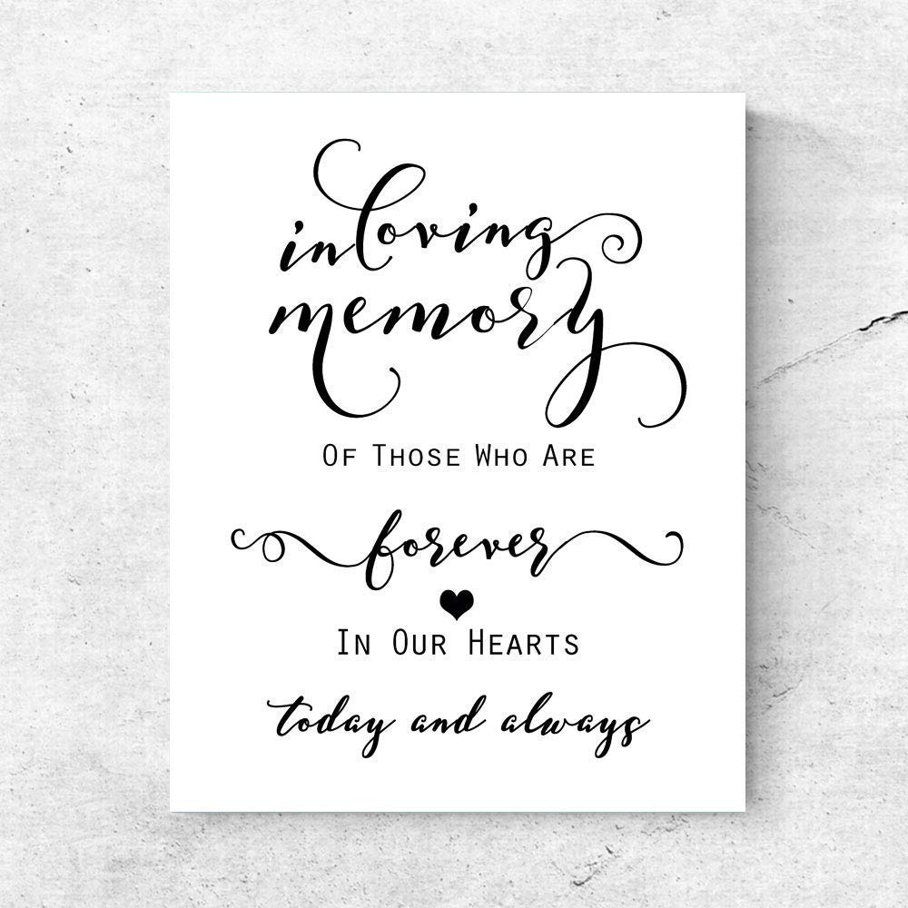 Printable Wedding Memorial Sign Wedding Signage Printable Fall Wedding 