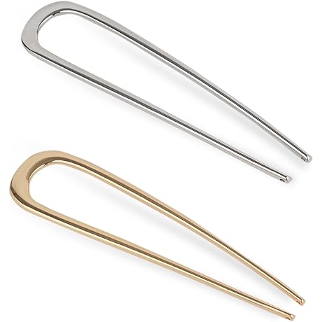 2PCS French Hair Pin, Fosvrde U-Shaped large french hair pin for Women and Girls