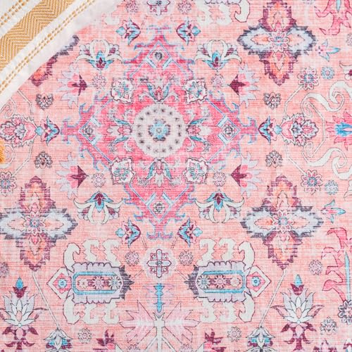 Tapete rectangular beige y rosa 5' x 8' SAFAVIEH miniatura 6