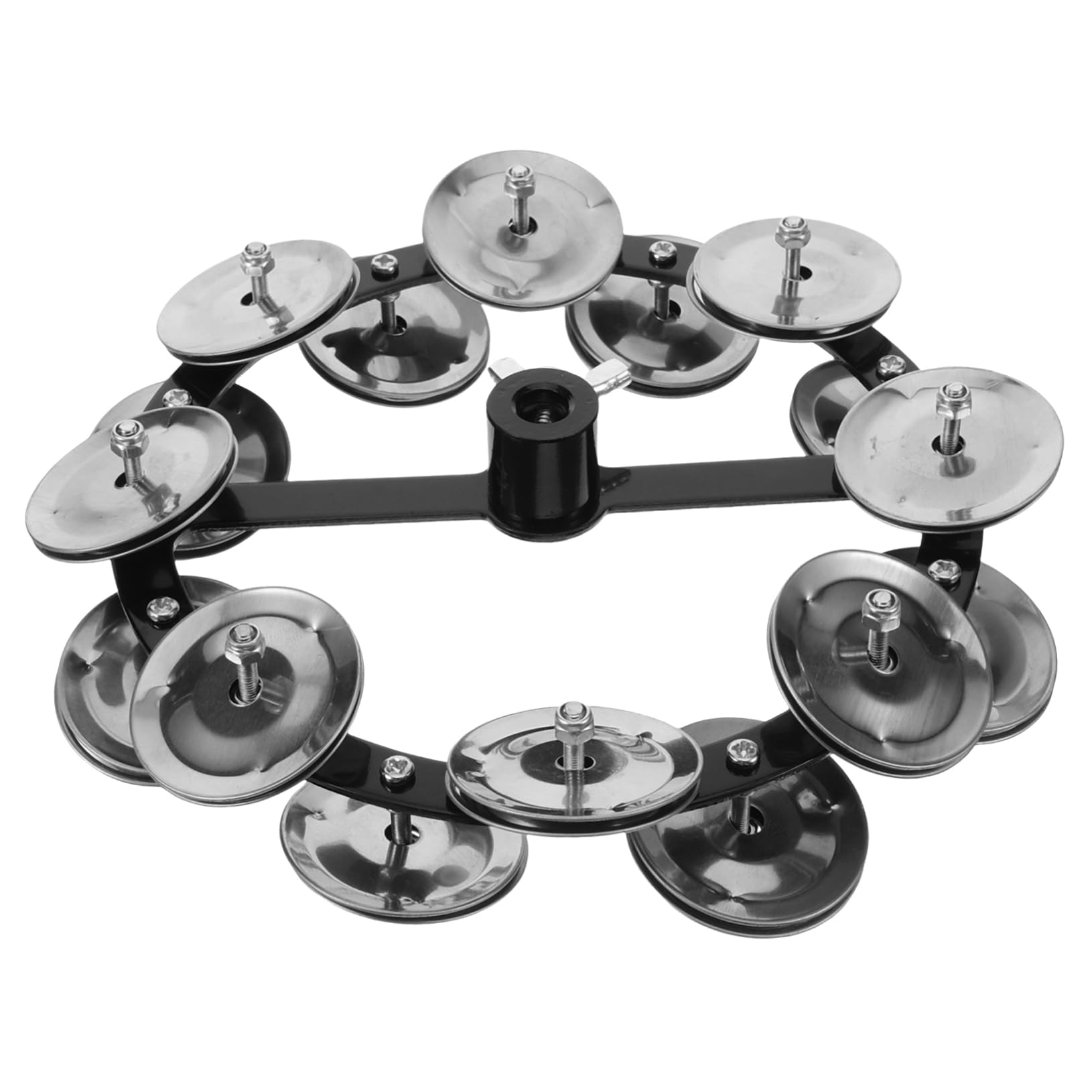 WESIEVYA Drum Set Hi-hat Tambourine Double Row Cymbal Ring for Hi-hat Lightweight Percussion Accessory
