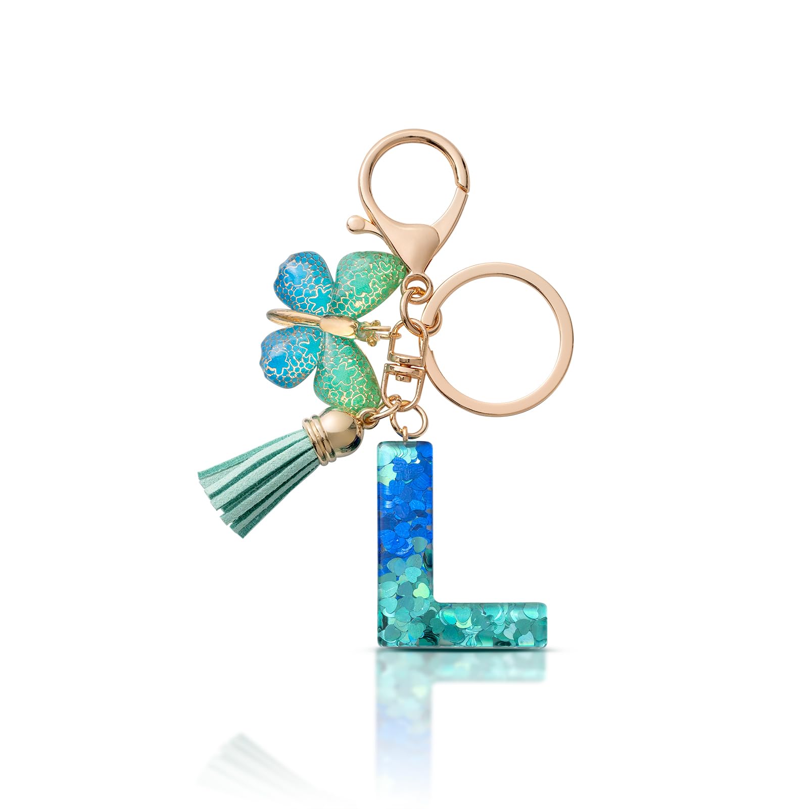 CHUQING Schlüsselanhänger Buchstabe Mädchen Schlüsselanhänger mit Anfangsbuchstaben Schmetterling Keychain Letter Geschenke für Frauen Damen