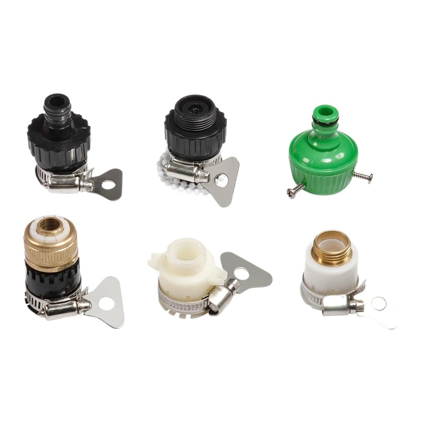 6 accesorios universales para grifo, conector rápido de latón, adaptador de riego de jardín, accesorios de manguera de riego (plateado)