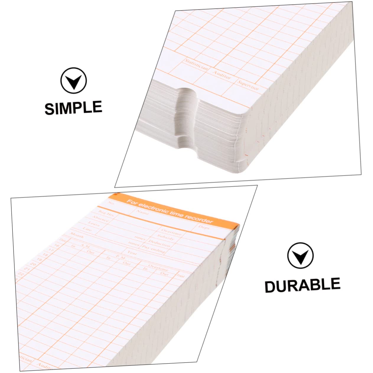 Ciieeo Anwesenheitsbuch 100 Blatt Anwesenheit Papier Karte Teilnahme Zeitkarten Arbeiter Anwesenheit Englische Besucherkarten n Mitarbeiter Anwesenheitsmaschine Spezialpapier
