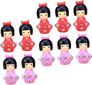Didiseaon 10 Pçs Boneca Quimono Decoração Japonesa Decoração Do Bolo Brinquedo Japonês Kabuki Boneca Japonesa Boneca De Plástico Brinquedo Kokeshi Japonês Estilo Japonês Quimono Boneca