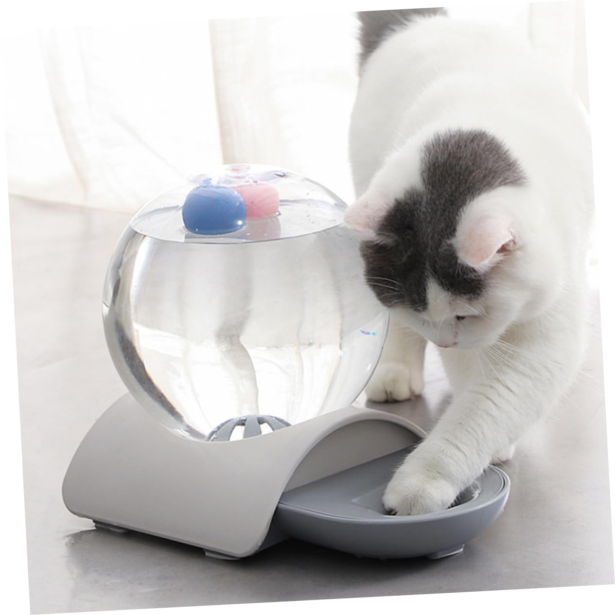 Hemobllo 1pezzo Dispenser Acqua Automatico Per Cani e Gatti Realizzato in Abs e Acrilico a Sifone Per Facile Scarico Capacità Smontabile e Facile Da Pulire Per Casa e Esterni