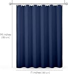 Americanflat 71x74 Rideau de douche bleu massif - Rideau de douche longue imperméable avec des grommets métalliques durables et 12 Crochets - 100% Polyester