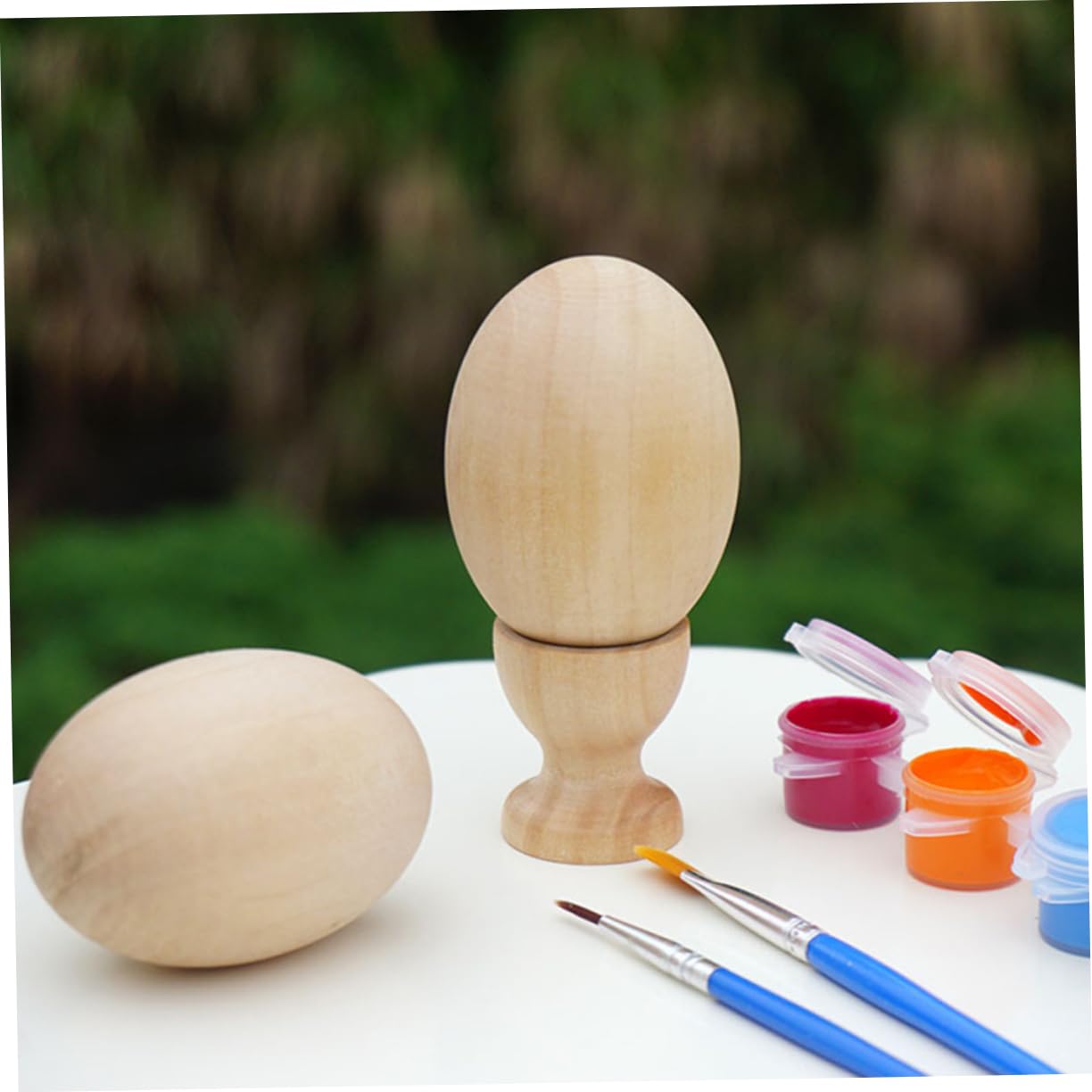 Toyvian 16sets Uova Di Legno Per Decorazioni Pasquali Kit Con Supporti Uova Simulazione Per Attività Creative e Decorazioni Di Halloween e Natale