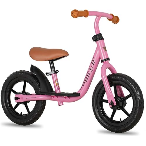 JOYSTAR 10"/12" Toddler Balance Bike for Girls & Boys, Ages 18 Months to 5 Years, Kids Push Bike with Footrest & Adjustable Seat Height, First Birthday Gifts for 2-5 Boys Girls