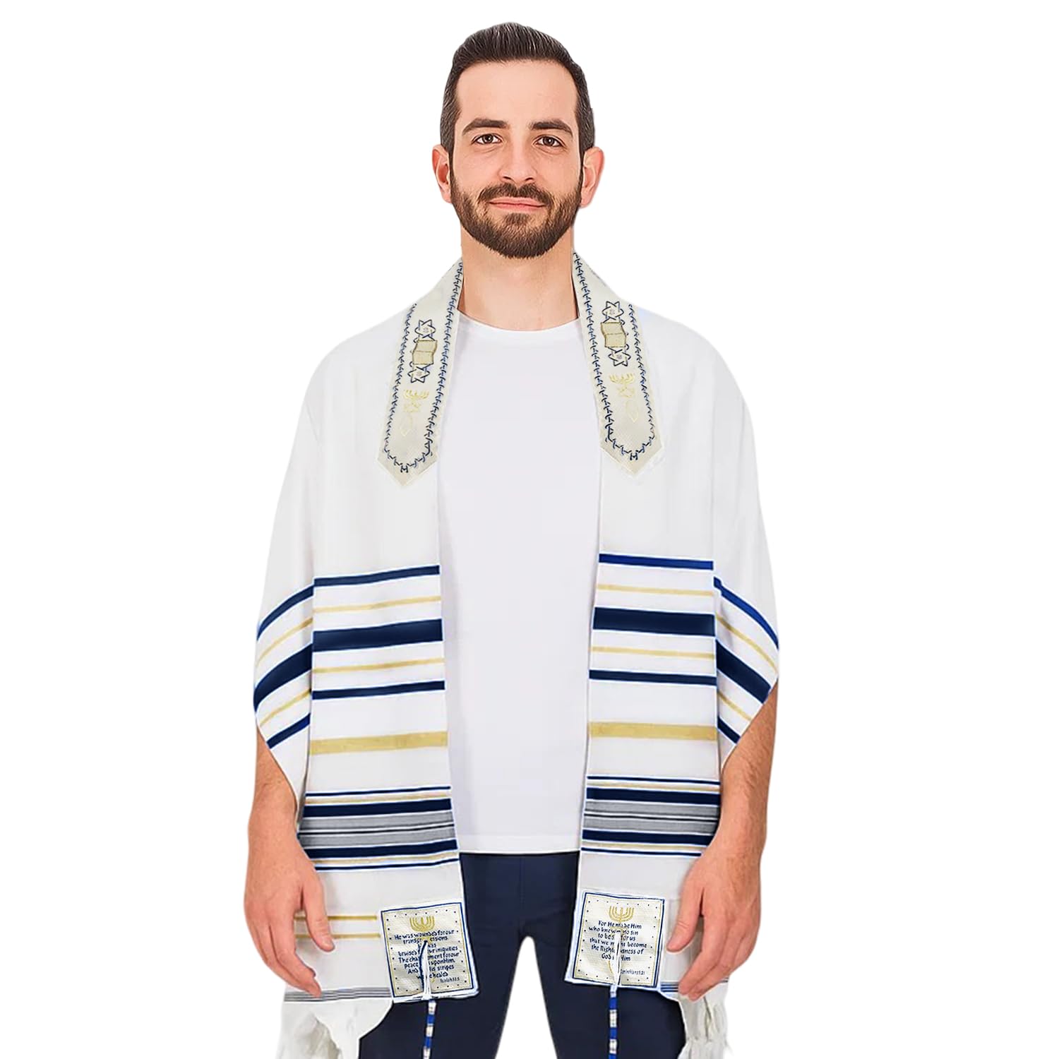 Holy Land MarketHoly Land Market New Covenant Messianic Prayer Shawl Tallit 72' X 22' with Bag, Card and Brochure From Israel