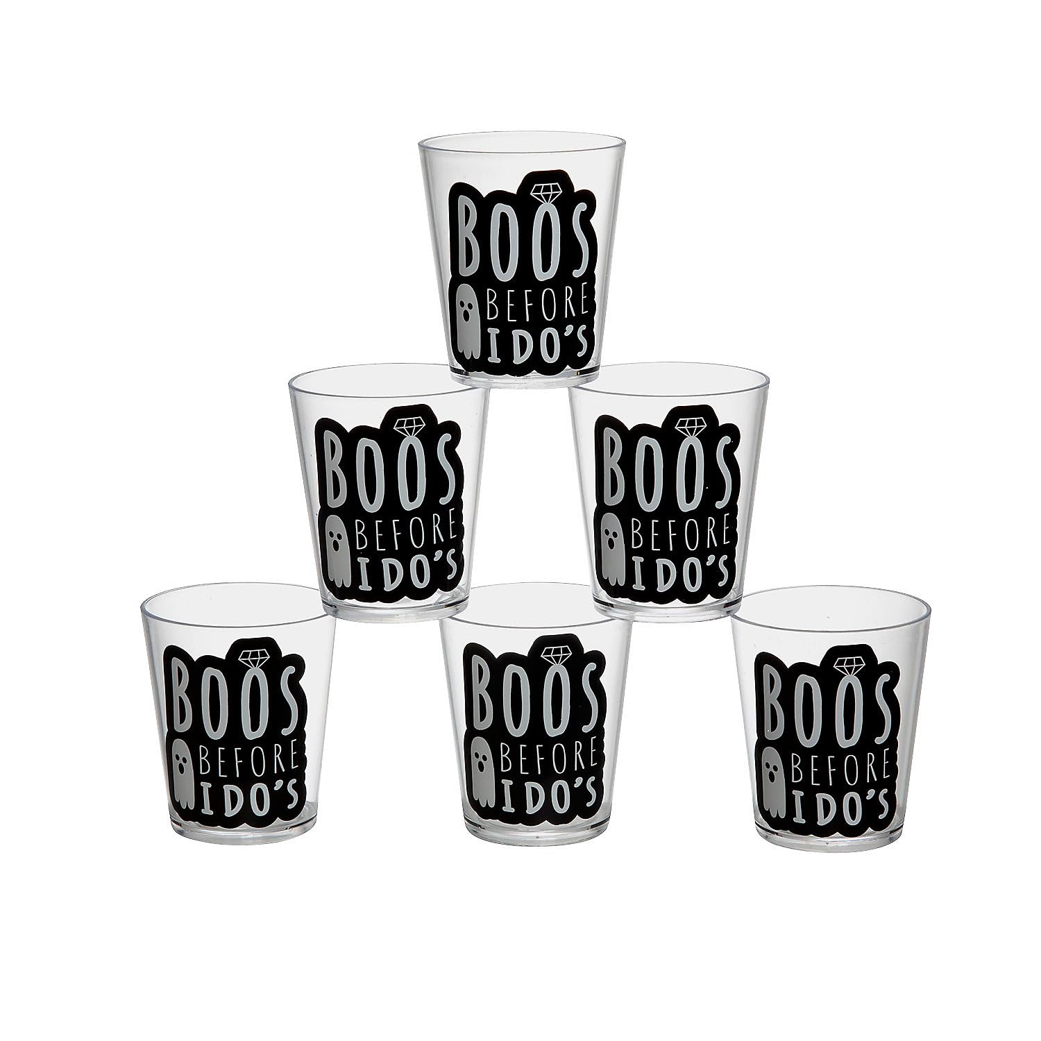 Fun Express 2 oz. Boos Before I Do’s Disposable Plastic Shot Glasses - 12 Pc