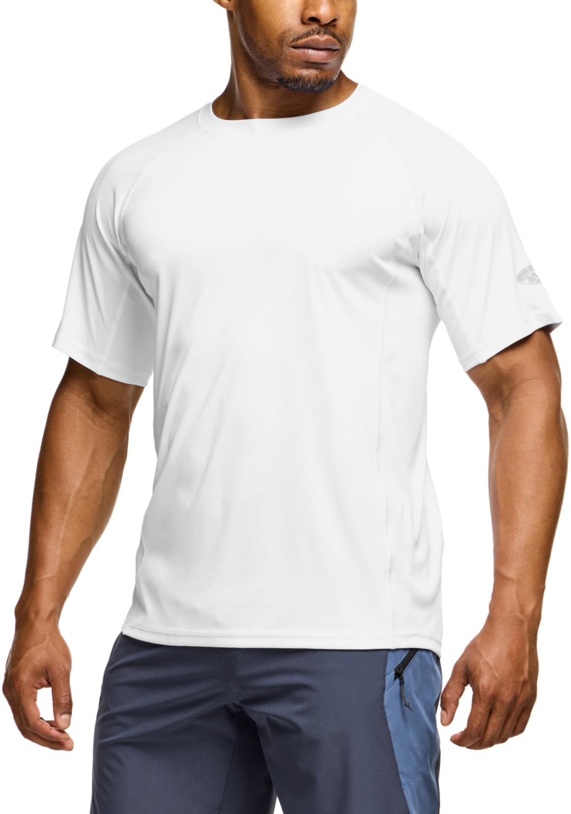 TSLA Men's Rashguard Swim Shirts, UPF 50+ Protection Quick Dry, Stretch Comfort Fit, Flatlock Seams, Outdoor & Water Sports