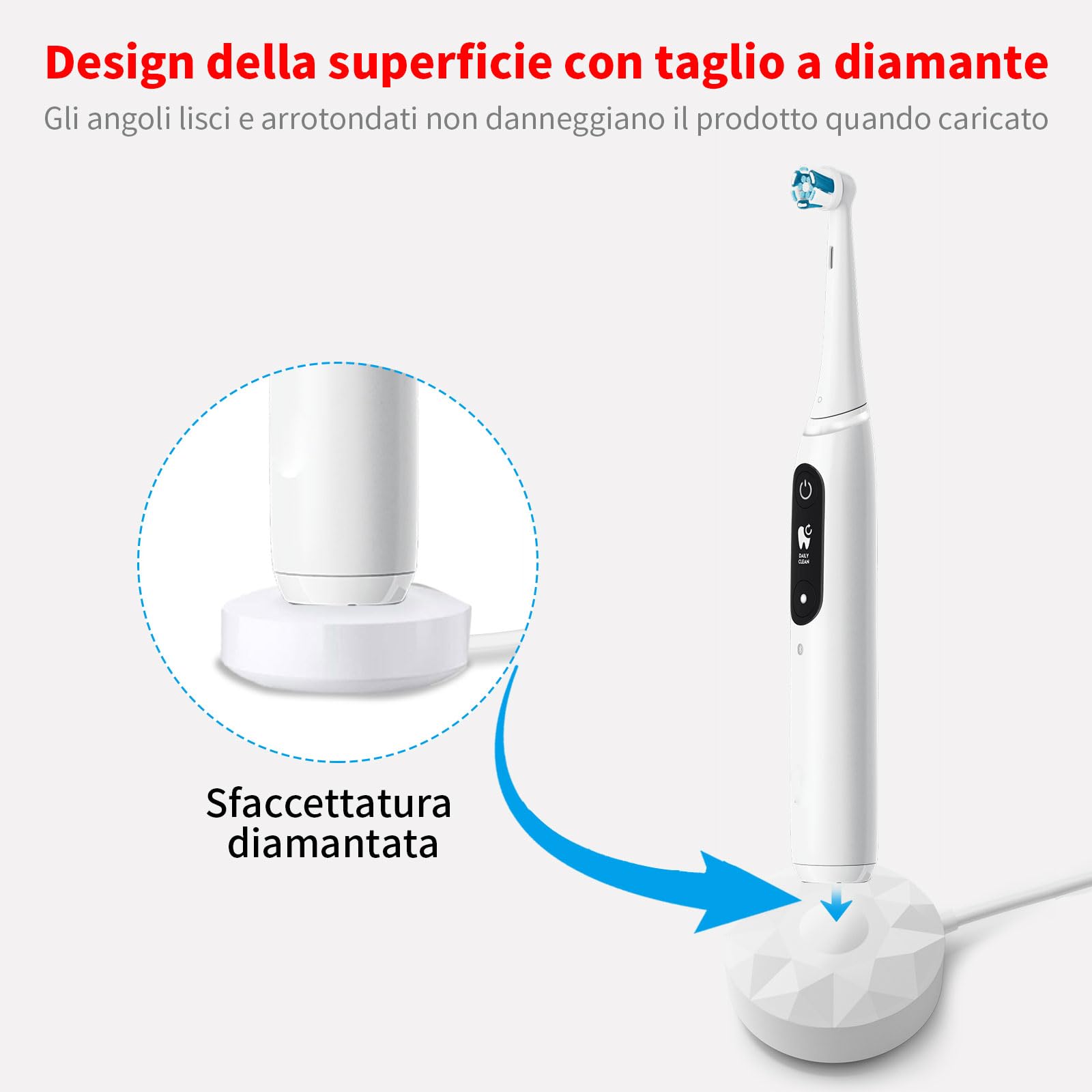 Caricatore Modello 3768 Spazzolino Elettrico Caricabatteria per Braun Oral-B iO Serie 7 8 9 Base di Ricarica Magnetica Caricabatterie Alimentatore