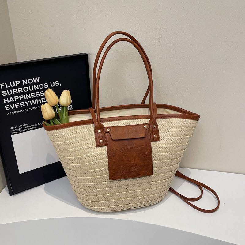 Large Rattan Woven Tote, Summer Vacation Shoulder Purse, Beach Crossbody Clutch2