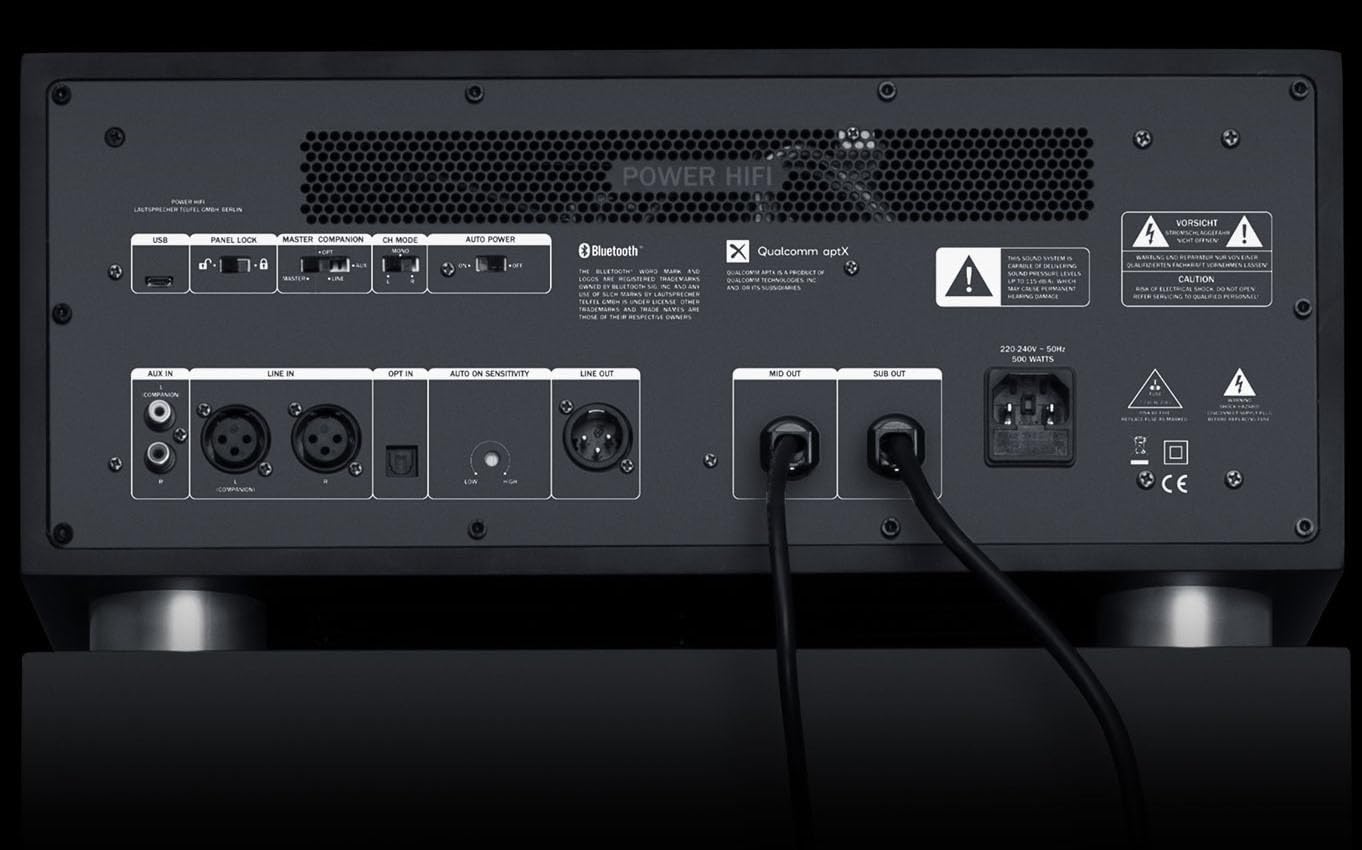 Teufel Power HiFi Kit stéréo avec système de haut-parleurs modulaires avec système audio Bluetooth Noir